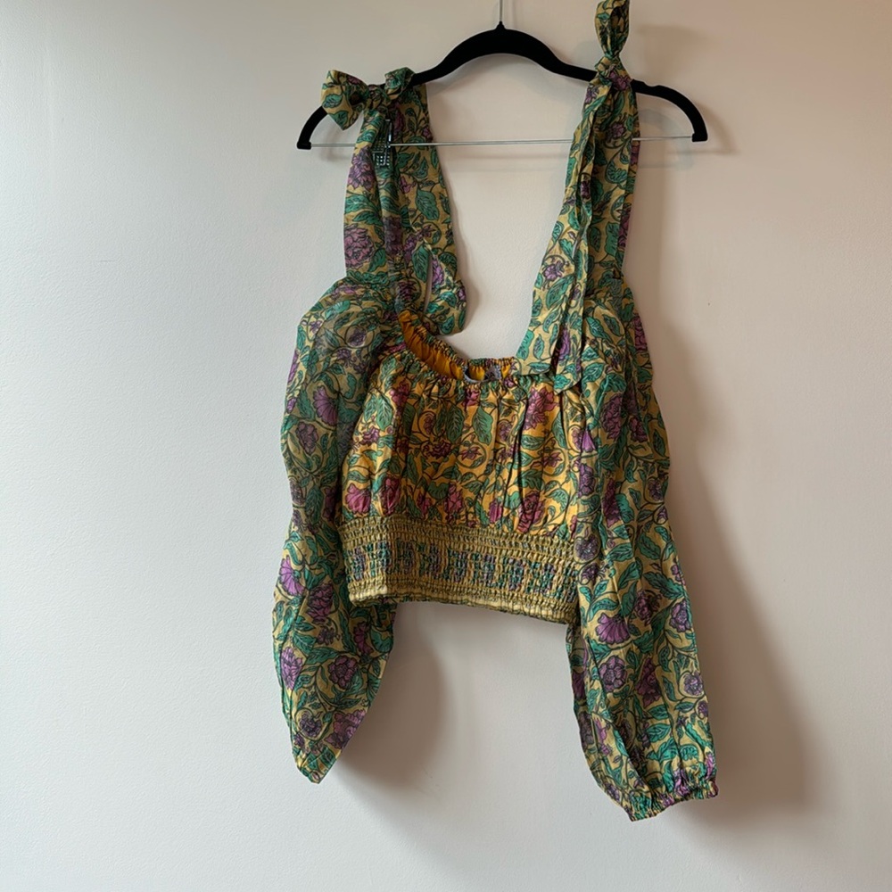 NWT Just Bellina Floral Crop Top Sz XS
